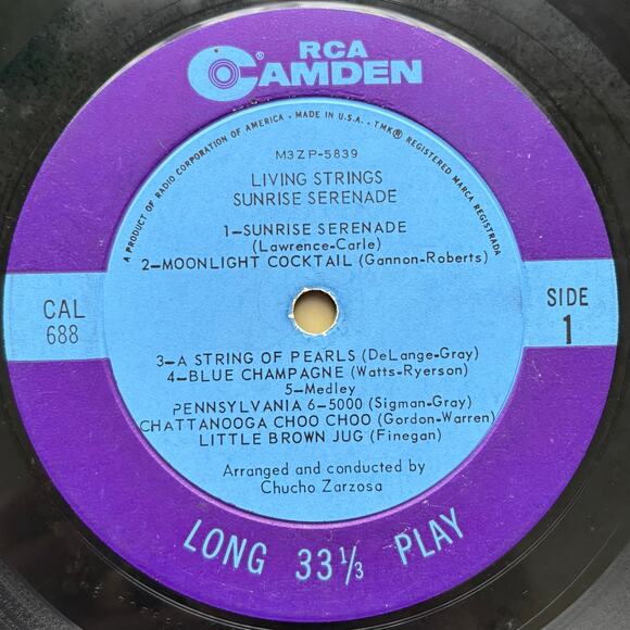Vintage 1962 Living Strings Sunrise Serenade Vinyl Record RCA Camden Records - Picture 5 of 10
